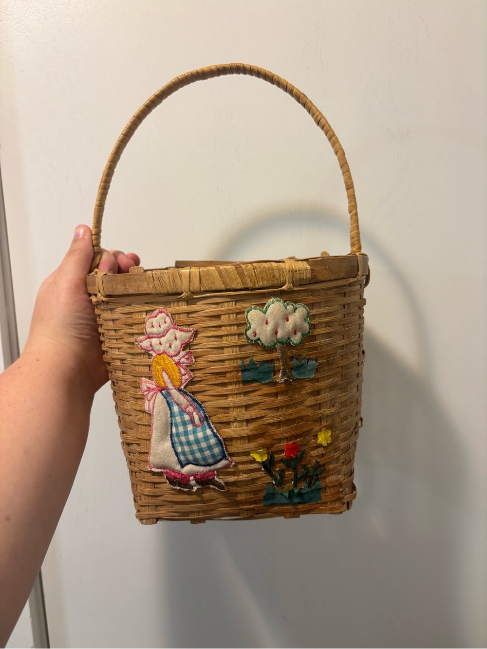 Vintage Woven handled basket